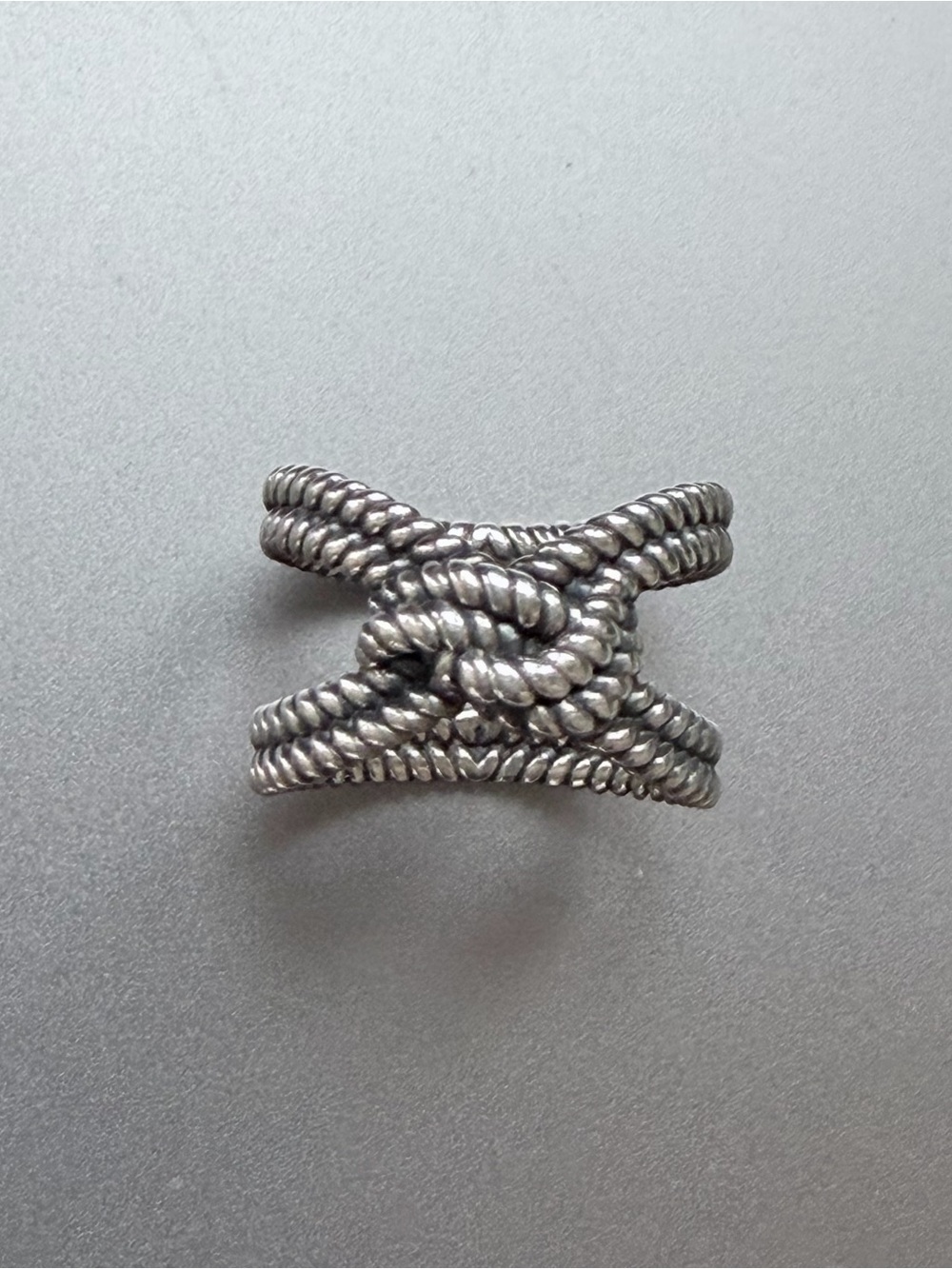 Sterling Rope Knot Silver Tone Women's Ring